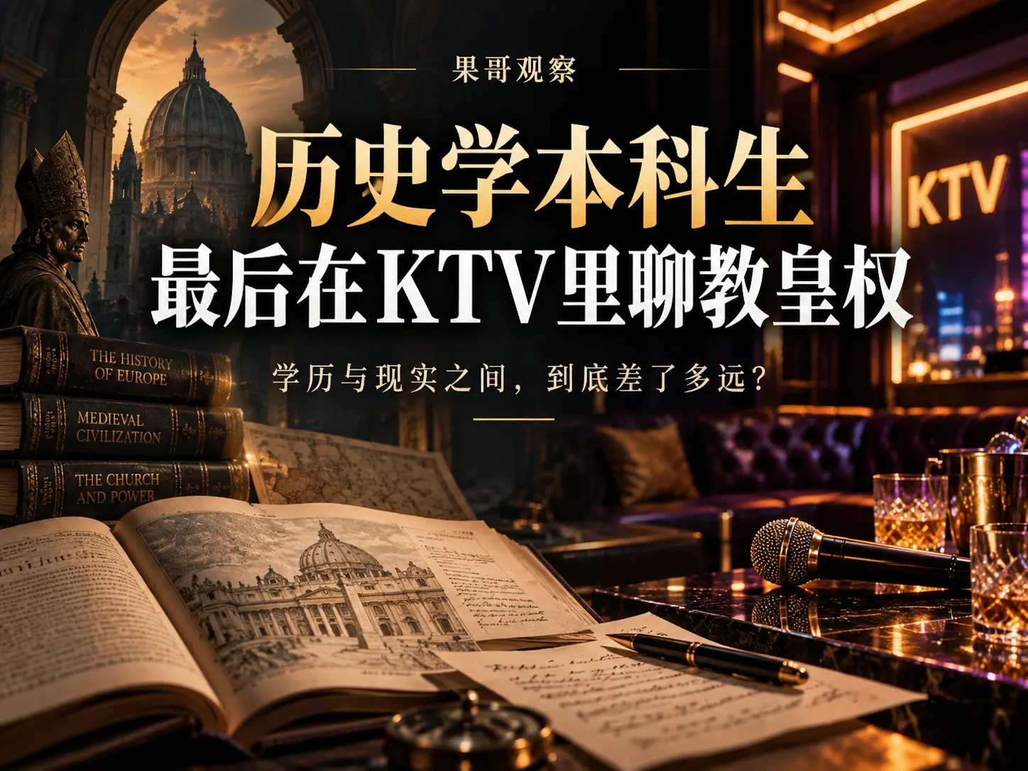 一个历史学本科生，最后在KTV里陪客人聊中世纪教皇权力